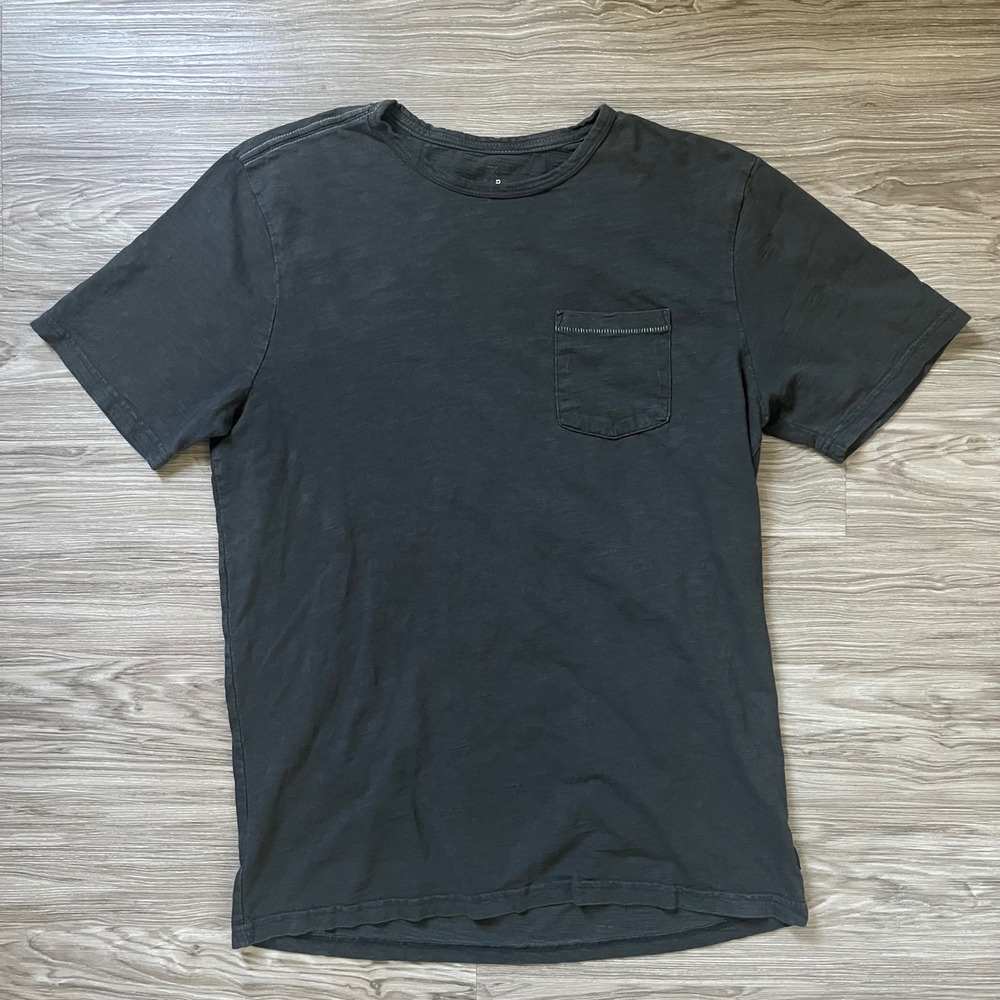 Roark Mens Midweight Pocket T-Shirt Organic Cotton Charcoal Black Size M